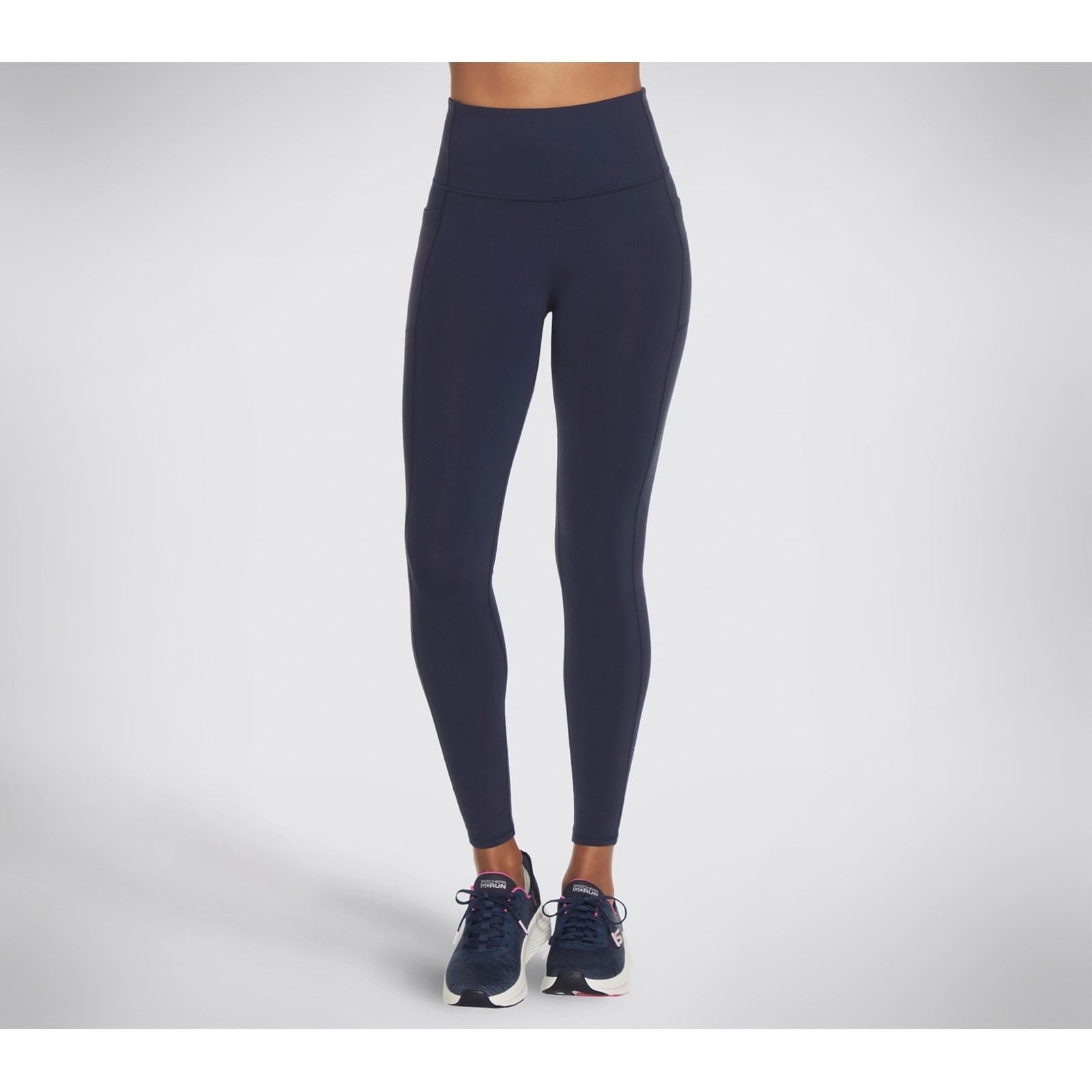 Skechers Performance GOWALK Wear High Waisted Leggings De Sport Bleus En Nylon Pour Femmes