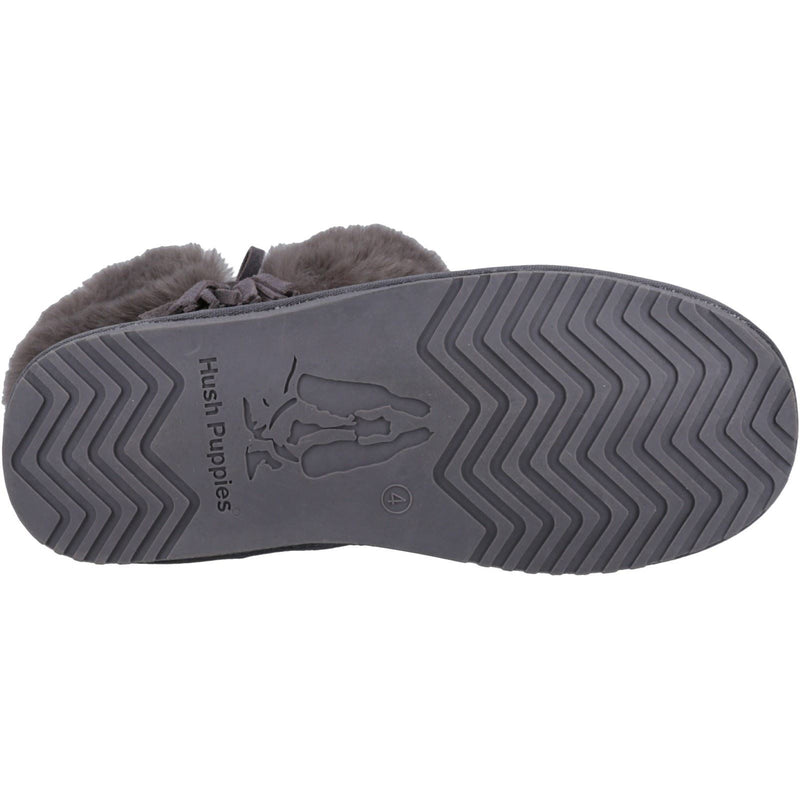 Hush Puppies Ayana Chaussons Gris En Fausse Fourrure Pour Femmes