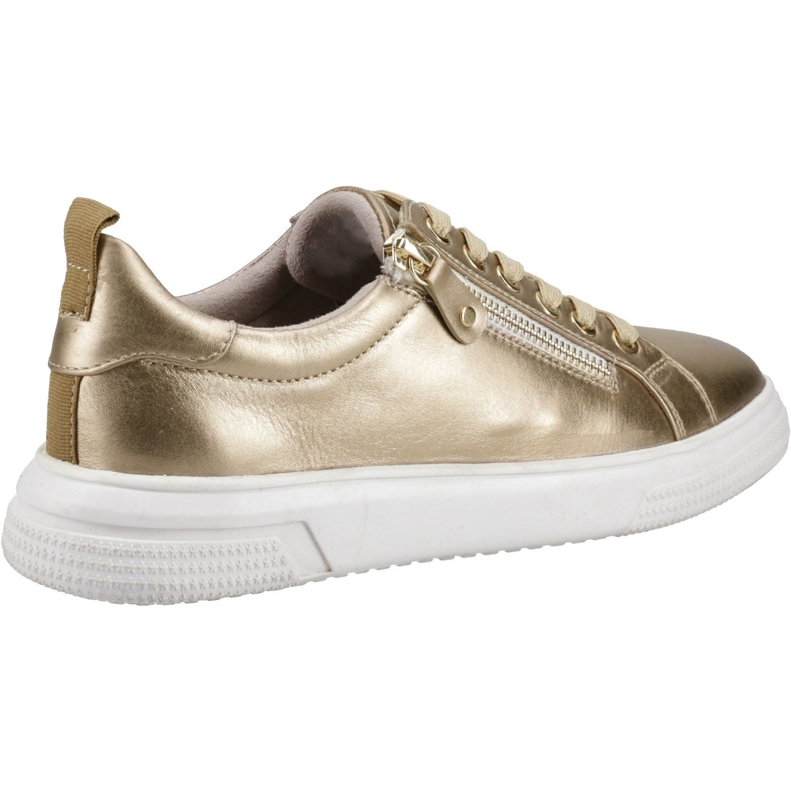Hush Puppies Martha Chaussures De Sport En Cuir Pour Femmes Dorées