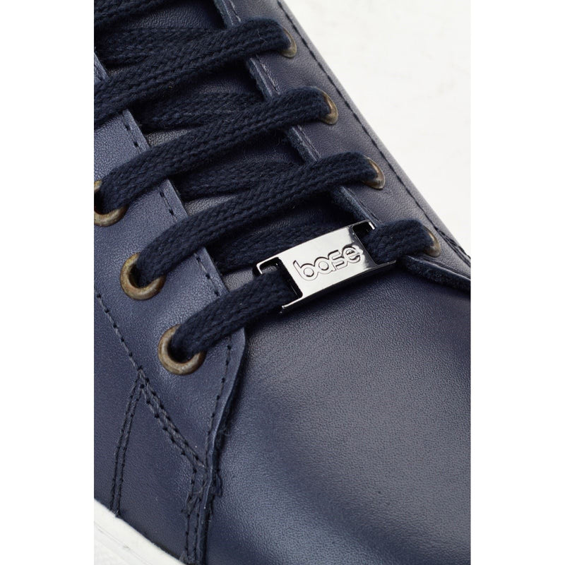 Base London Tucker Chaussures De Sport Pour Homme En Cuir Bleu Marine