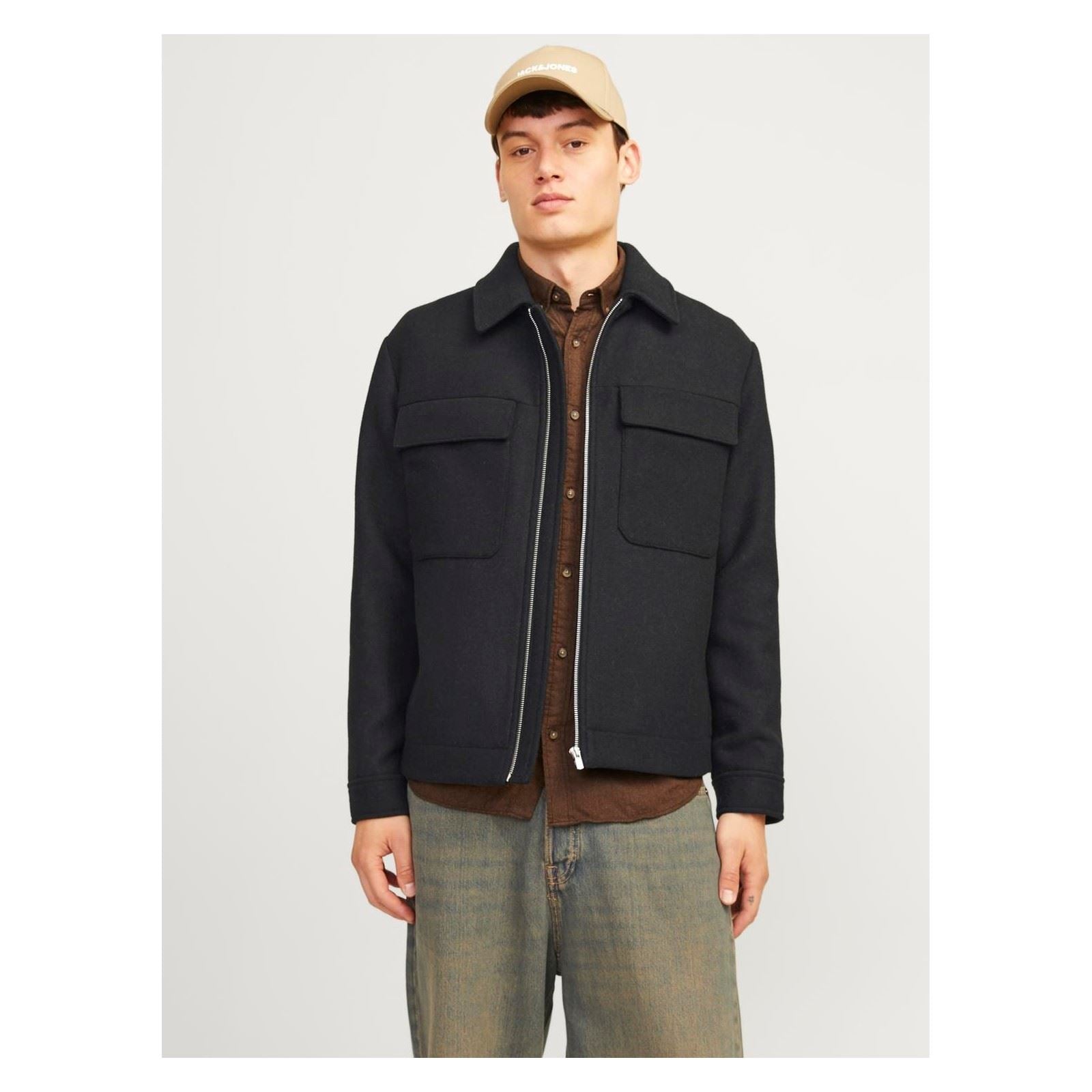 Jack & Jones Russell Wool Veste Noire Pour Homme