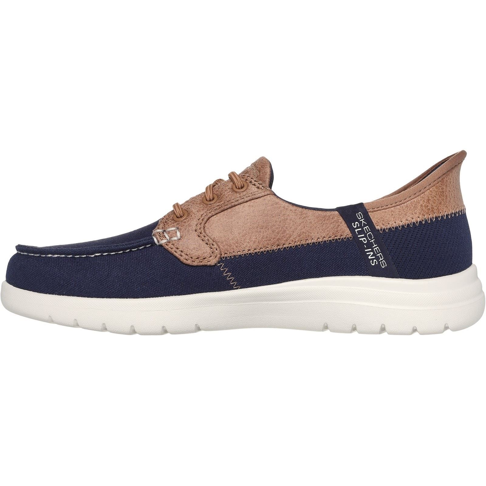 Skechers On-the-GO Flex Palmilla Chaussures Bateau Bleu Marine Pour Femme En Toile/Similicuir