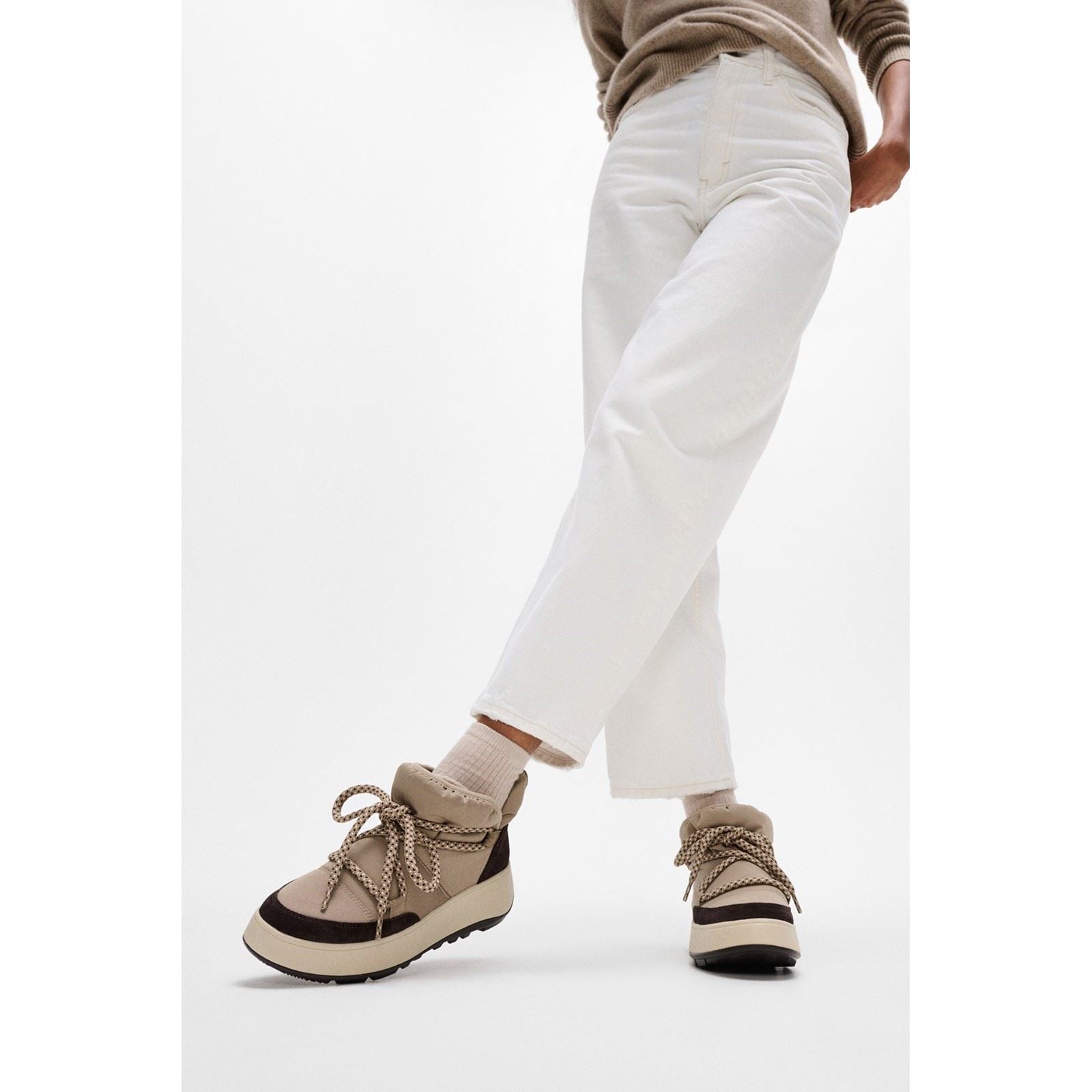 Fitflop F-Mode Bottes Taupe Pour Femmes En Suède