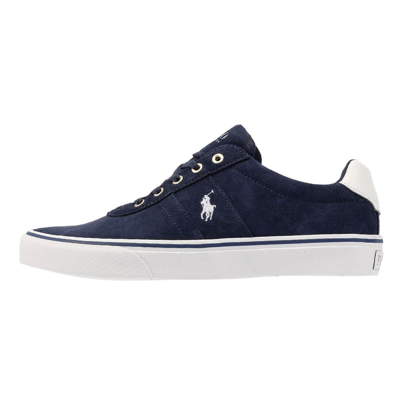 Ralph Lauren Hanford III Baskets Bleues En Cuir Pour Hommes