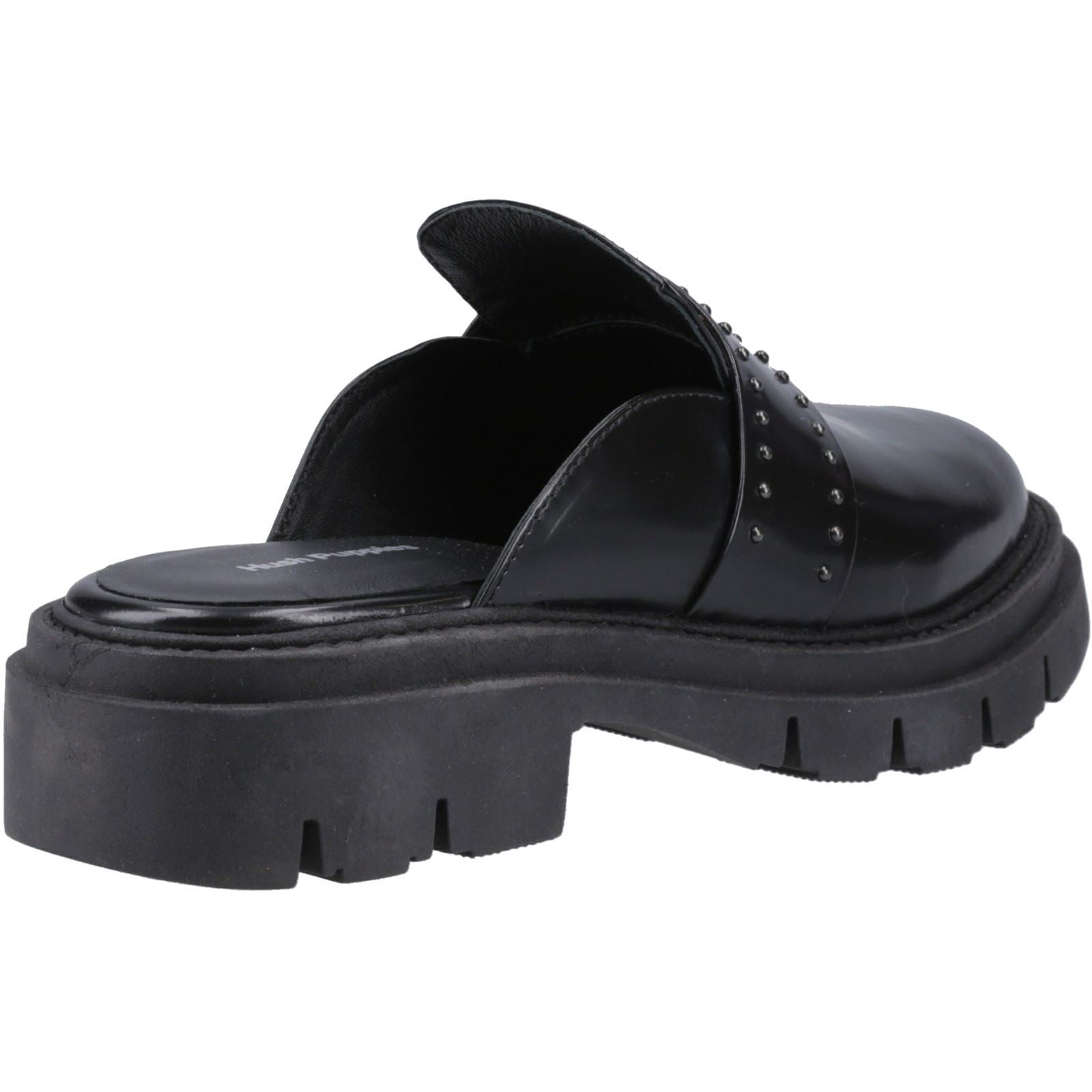 Hush Puppies Nicole Studded Mules Noires En Cuir Pour Femmes