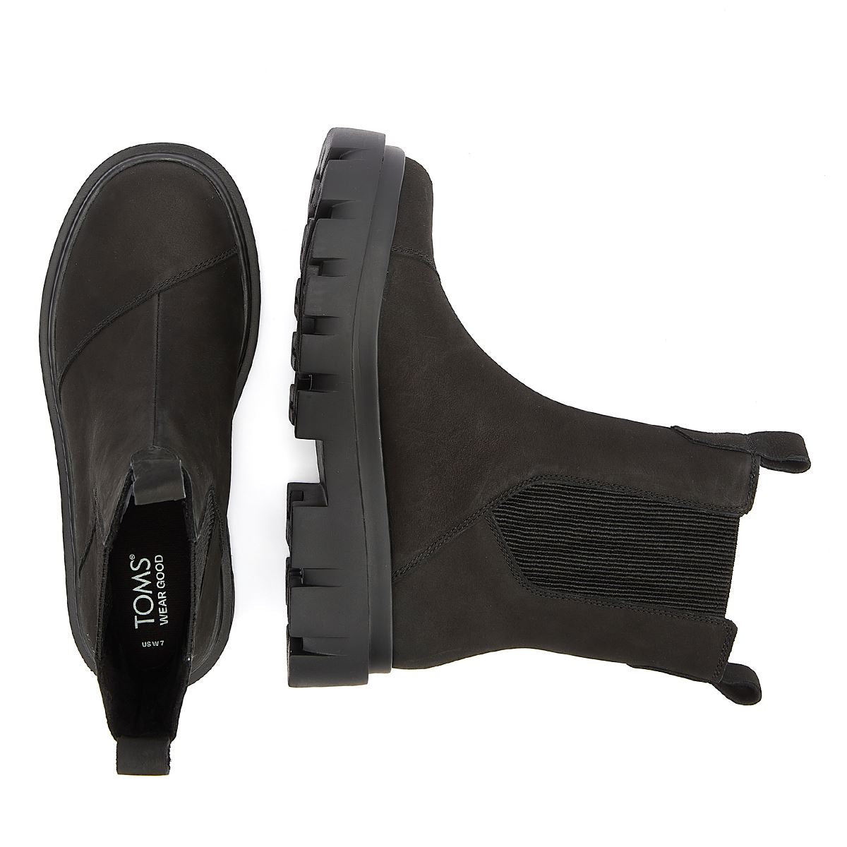 TOMS Bottes Noires En Cuir Pour Femme De La Marque Rowan.