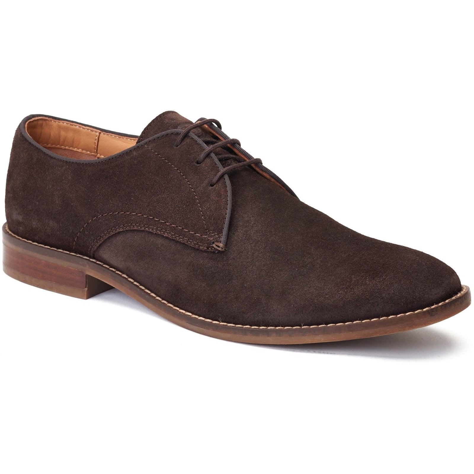 Base London Bronte Chaussures Oxford Marron Foncé Pour Hommes En Cuir