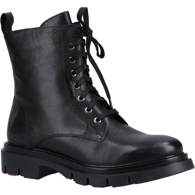 Hush Puppies Rhea Bottes Noires En Cuir Pour Femmes