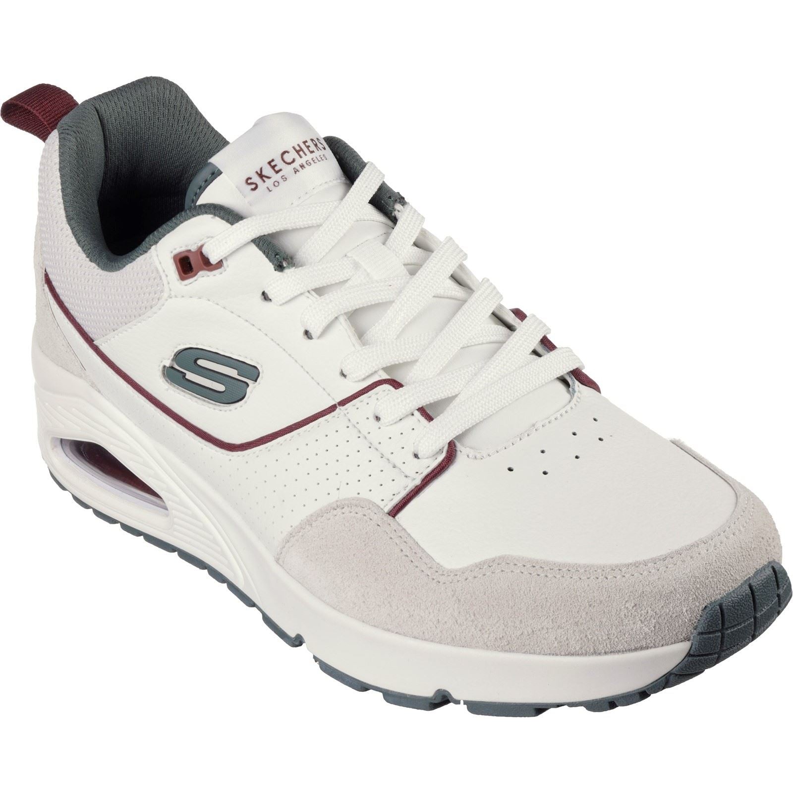 Skechers Uno Retro One Baskets Pour Hommes En Cuir Blanc/Gris