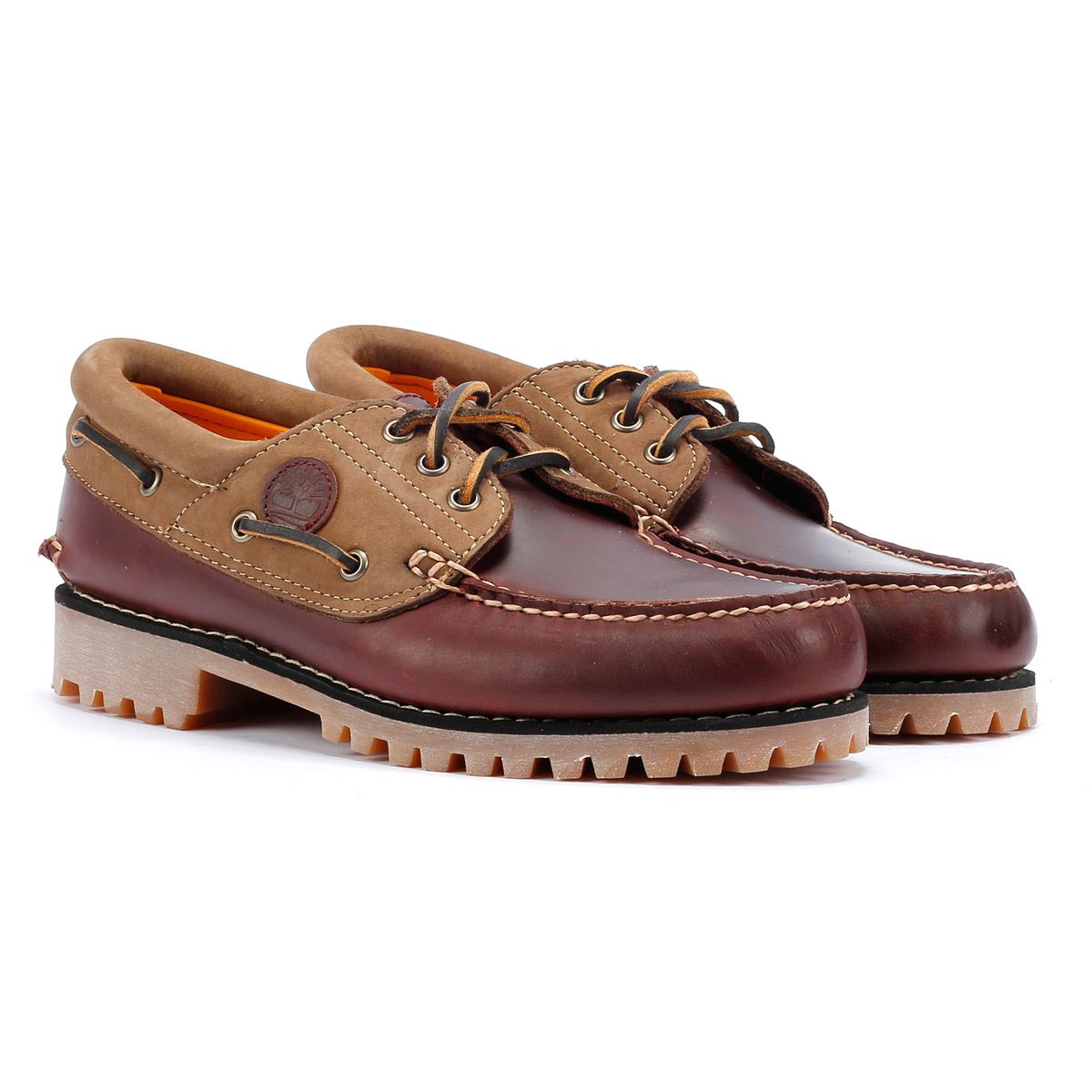 Timberland Authentic Chaussures En Cuir Marron À Lacets
