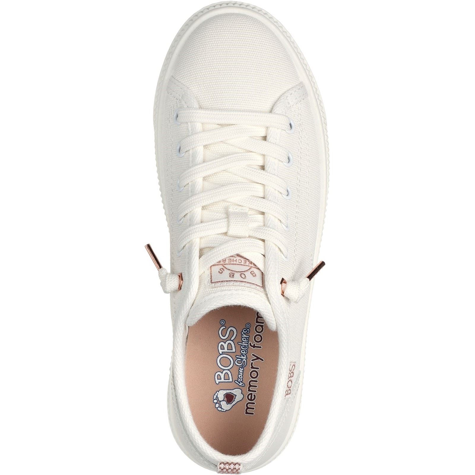 Skechers BOBS Copa Chaussures De Sport Pour Femmes En Toile Blanc Cassé