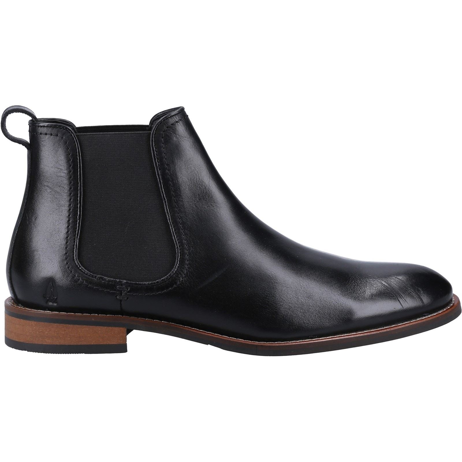 Hush Puppies Diego Chelsea Bottes En Cuir Noires Pour Hommes