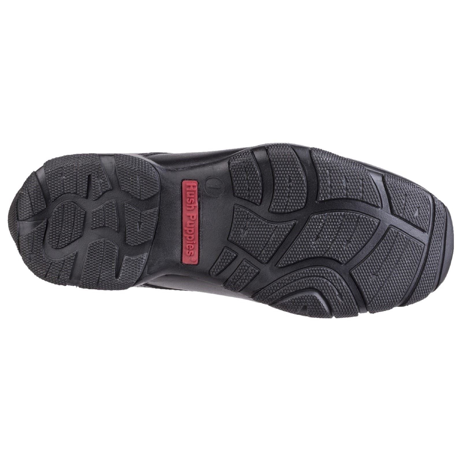 Hush Puppies Vincente Senior Chaussures Noires Pour Garçons En Cuir