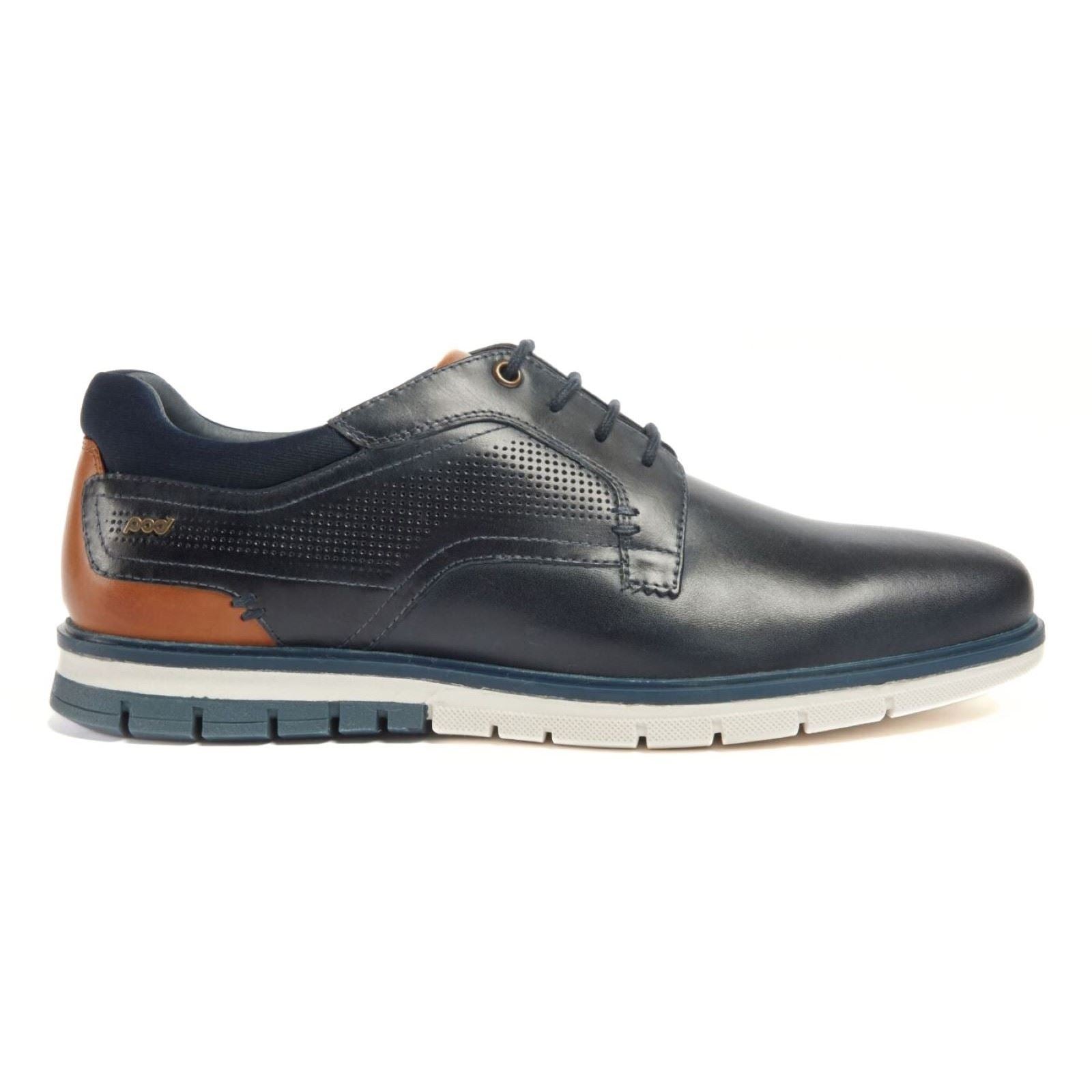Pod Merlin Chaussures En Cuir Pour Homme À Lacets Bleu Marine