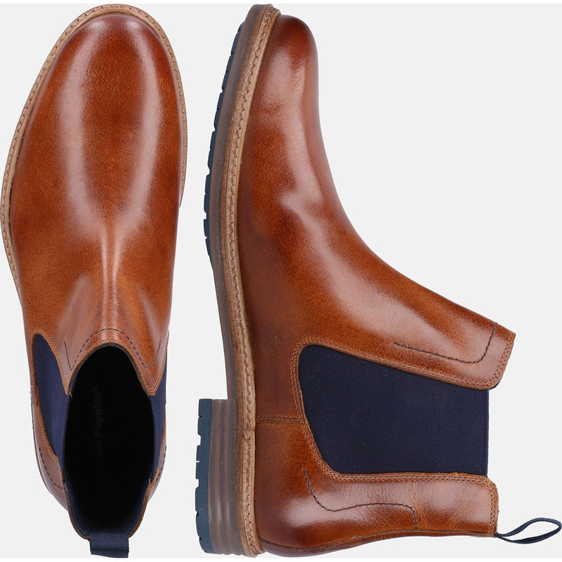 Hush Puppies Justin Chelsea Bottes En Cuir Pour Homme Marron Clair