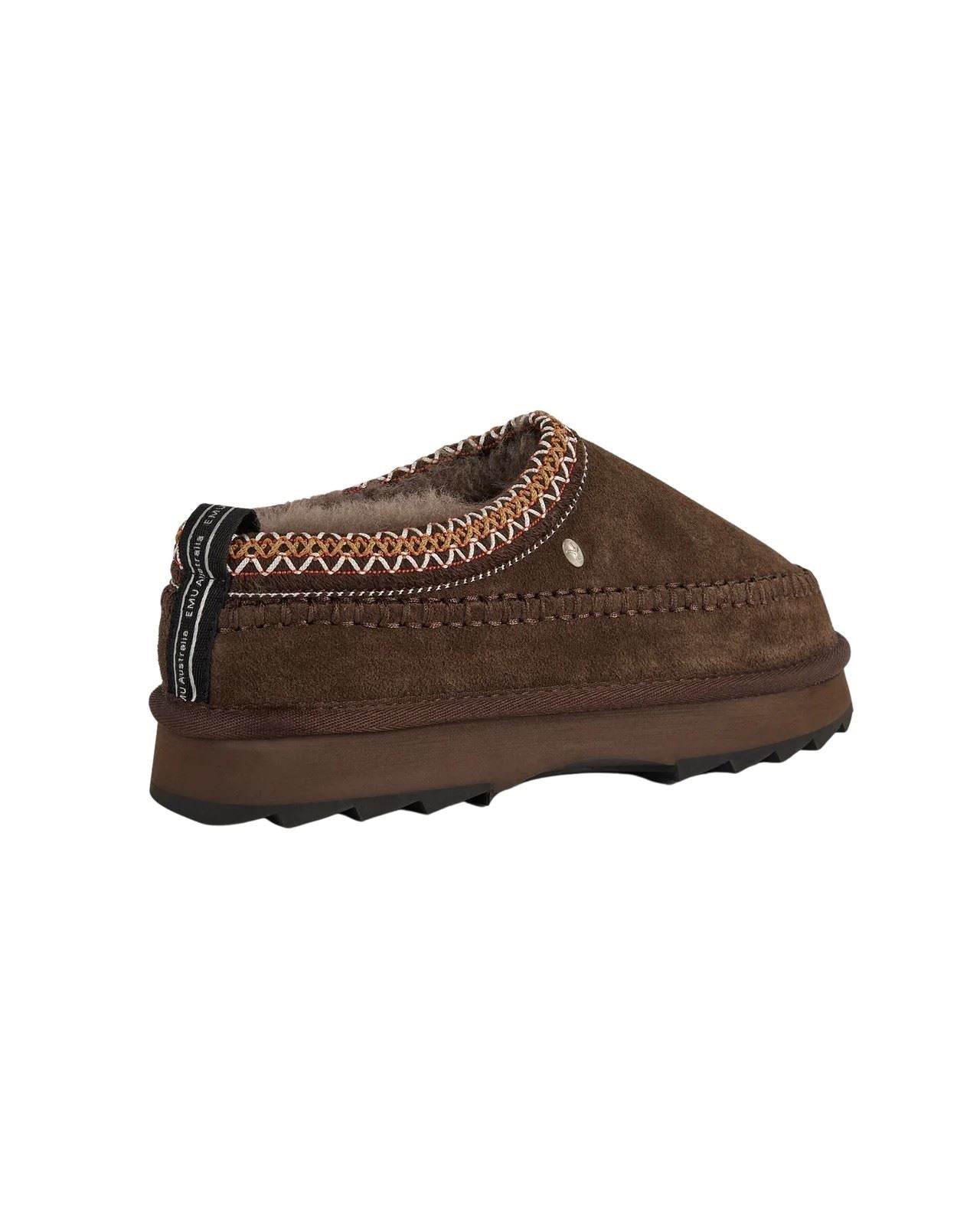 Emu Australia Sharky Adventure Scuff Chaussons En Suède Pour Femmes Marron