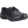 Hush Puppies Mackenzie Chaussures Noires Pour Garçons En Cuir À Lacets