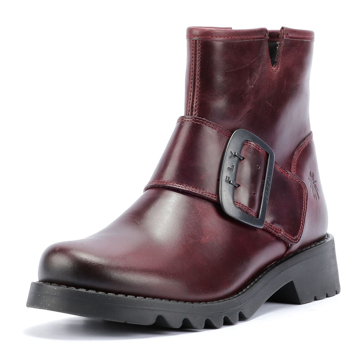 Fly London Rily Bottes En Cuir Rouge Pour Femmes