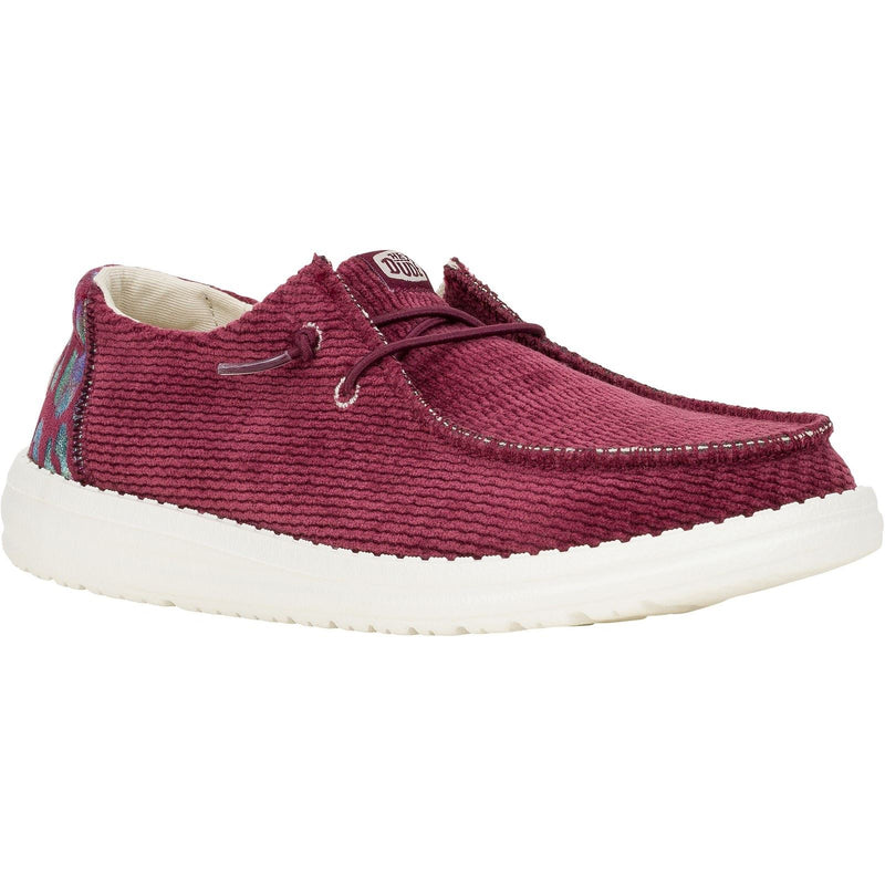 HEYDUDE Wendy Corduroy Leo Mocassins Bordeaux En Polyester Pour Femmes