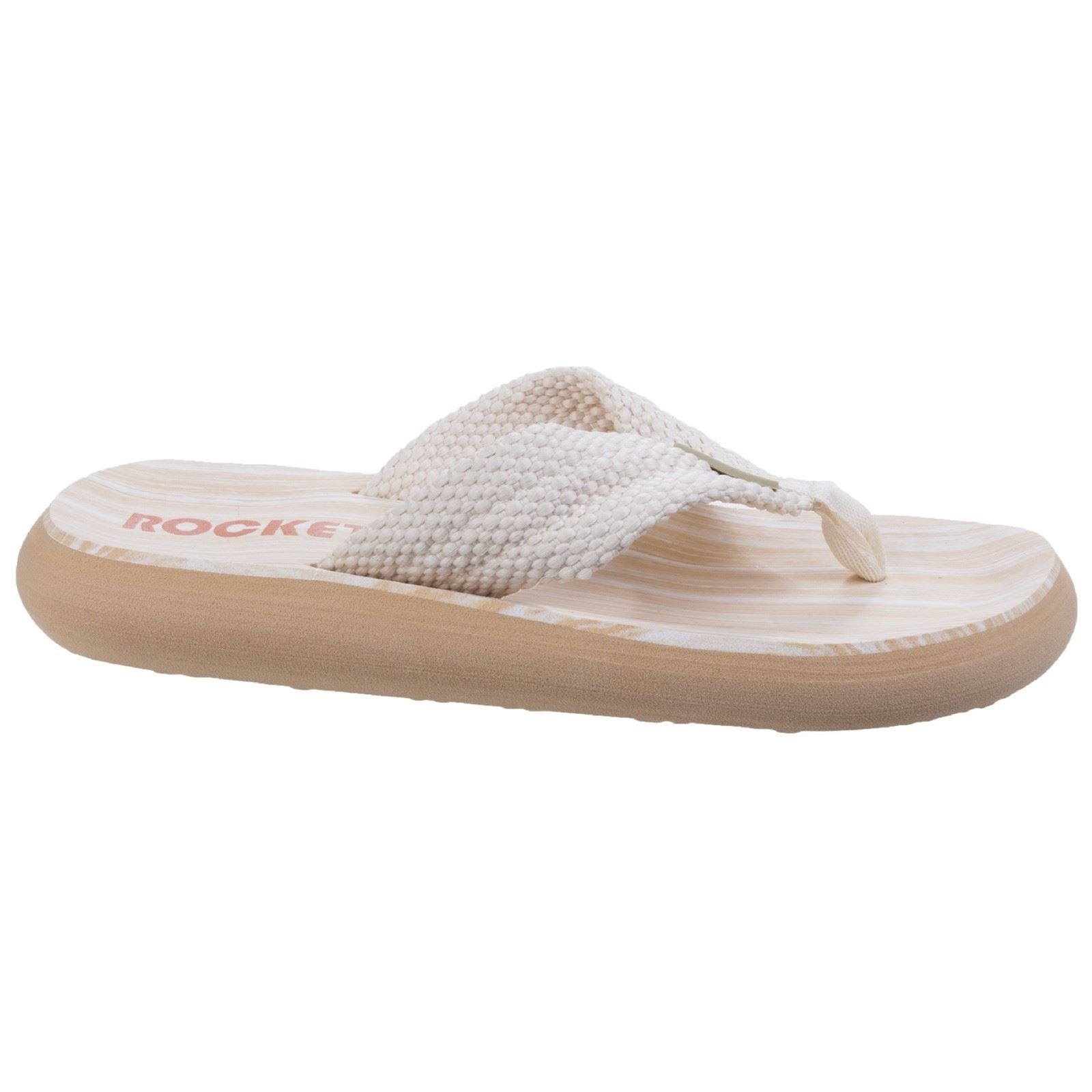 Rocket Dog Sunset Tongs Doubles Pour Femmes En Crème Webbing