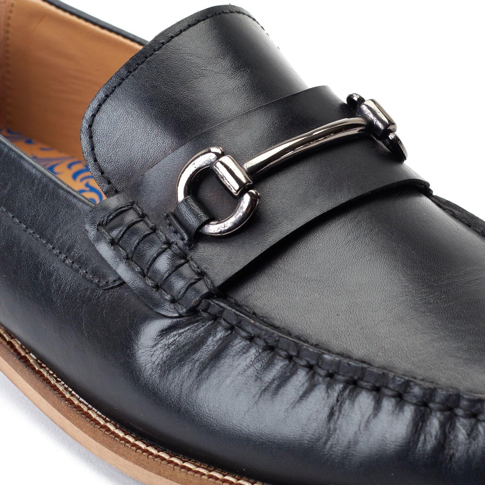 Base London Madison Mocassins Noirs En Cuir Pour Hommes