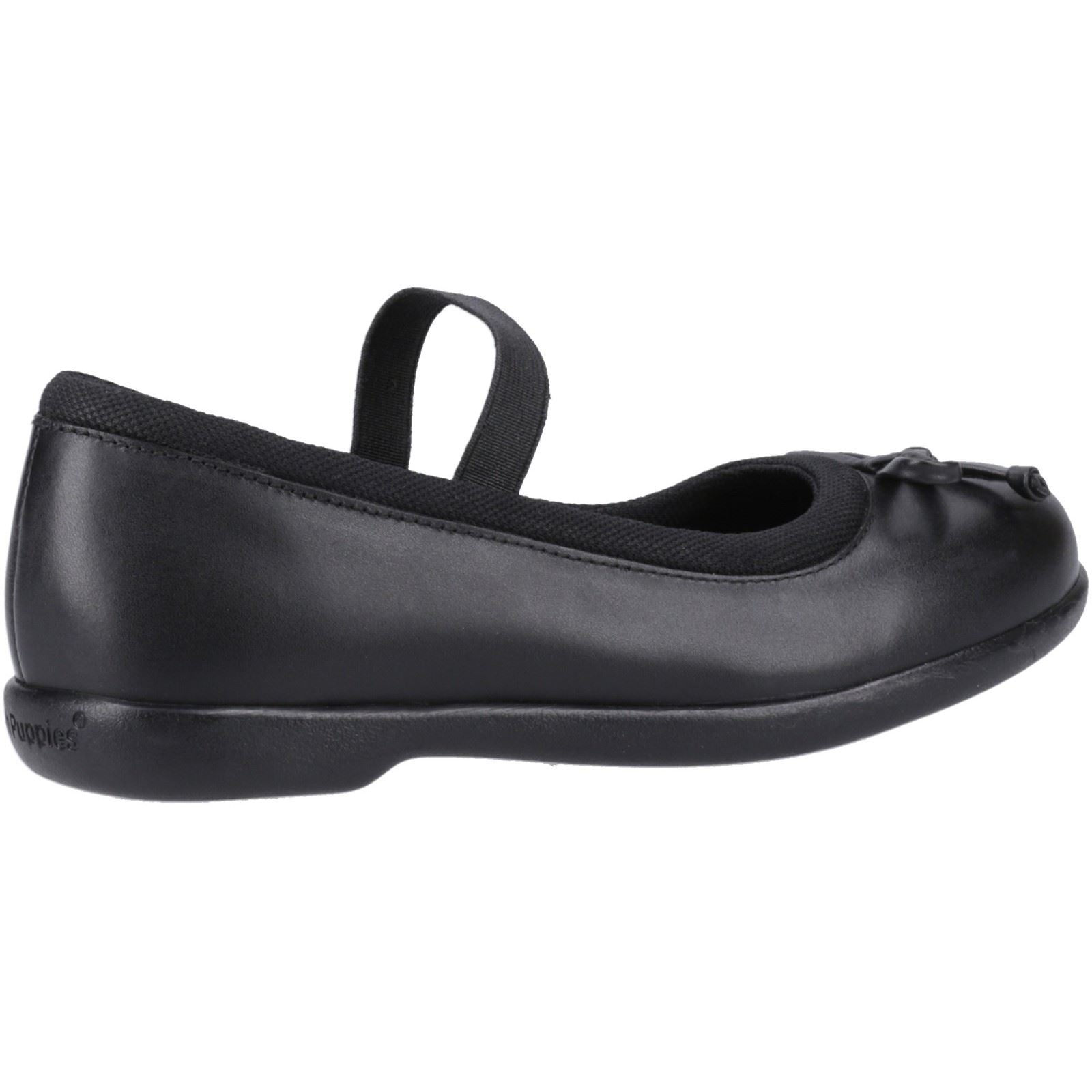 Hush Puppies Betty Junior Chaussures Noires Pour Filles En Cuir