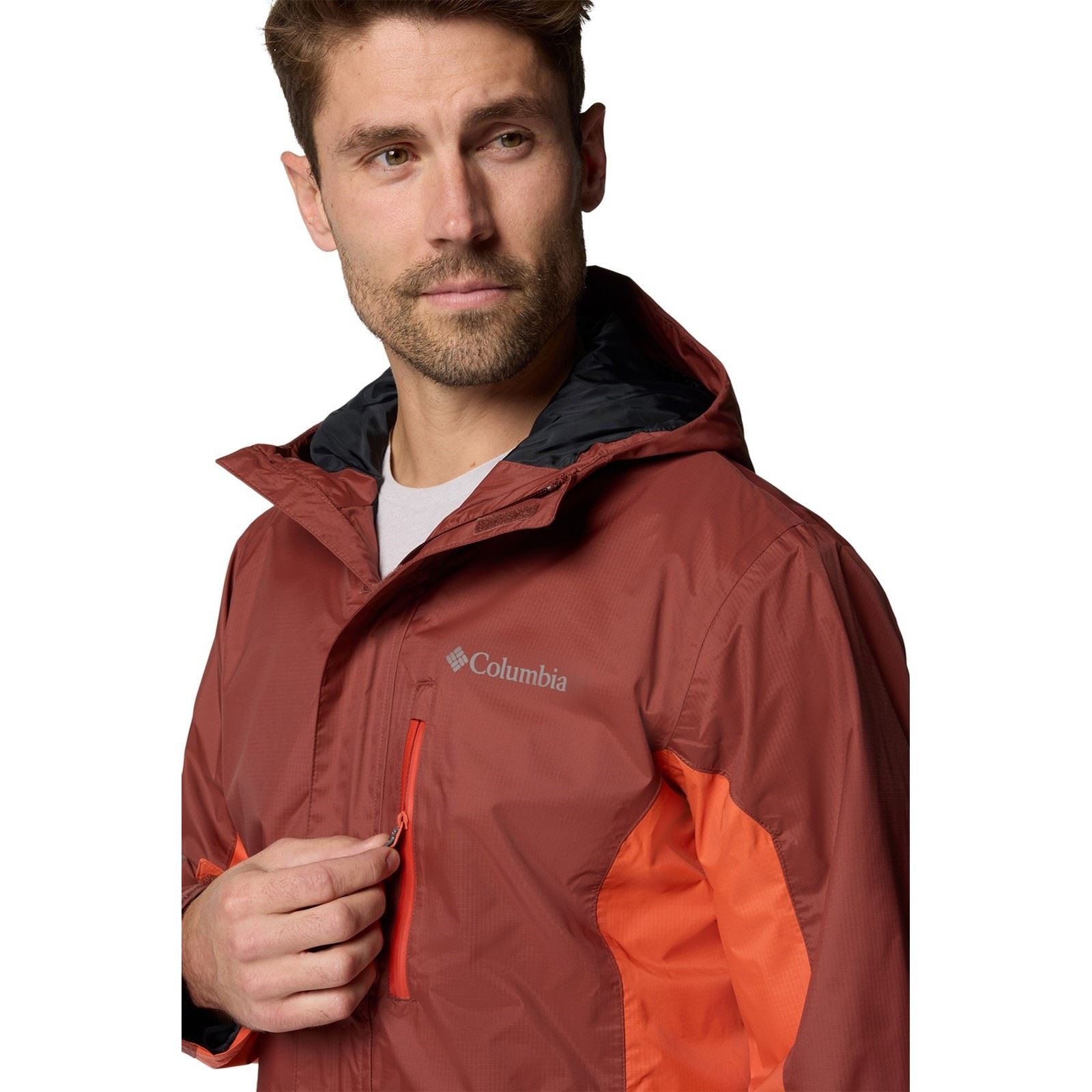 Columbia Pouring Adventure III Jacket Veste De Pluie Rouge Pour Homme