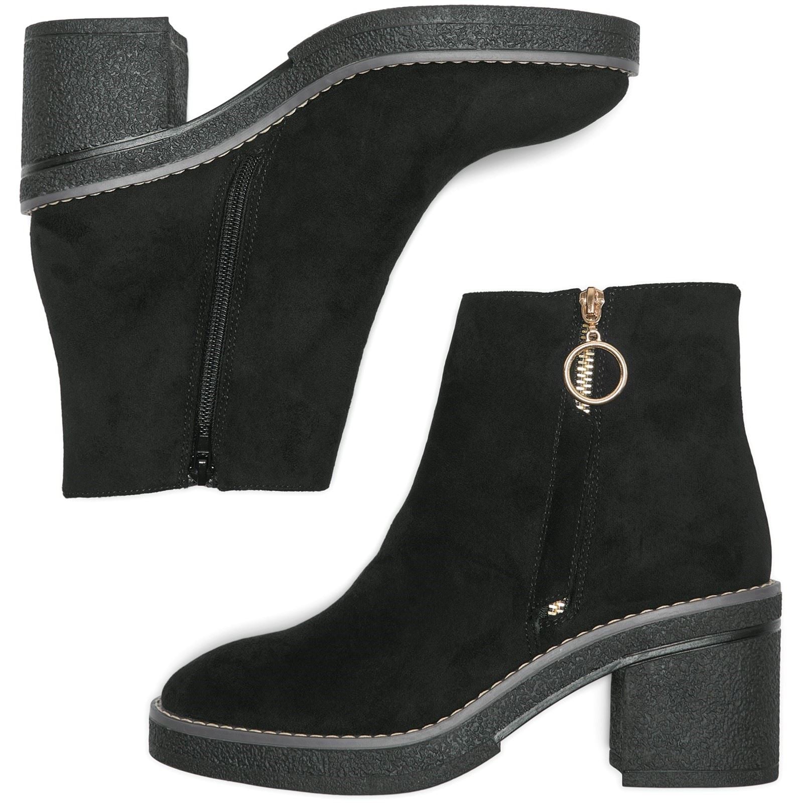 ONLY BABETTE Bottines À Talons Noires/Or En Polyuréthane Pour Femmes