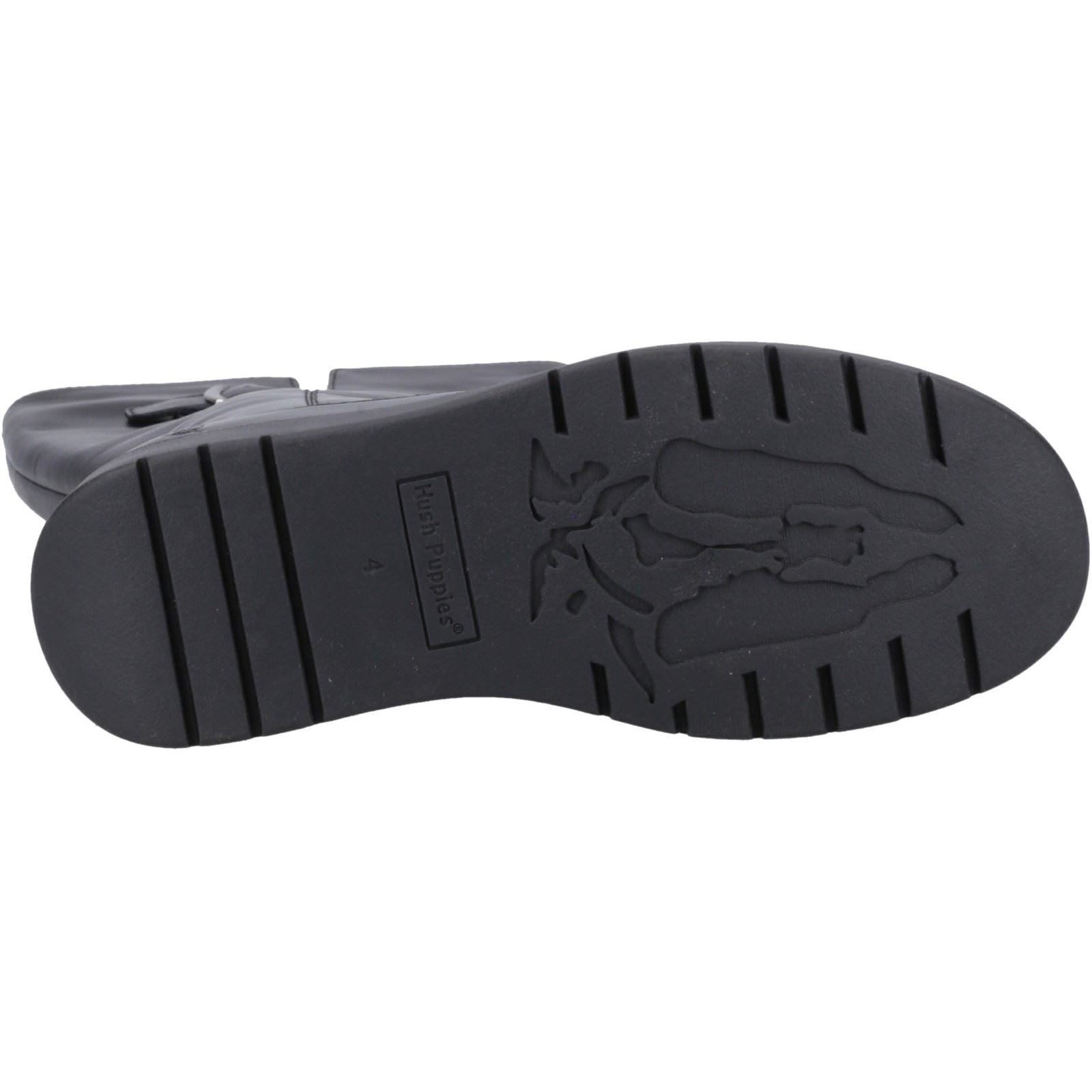 Hush Puppies Luna Bottes En Cuir Noires Pour Femmes
