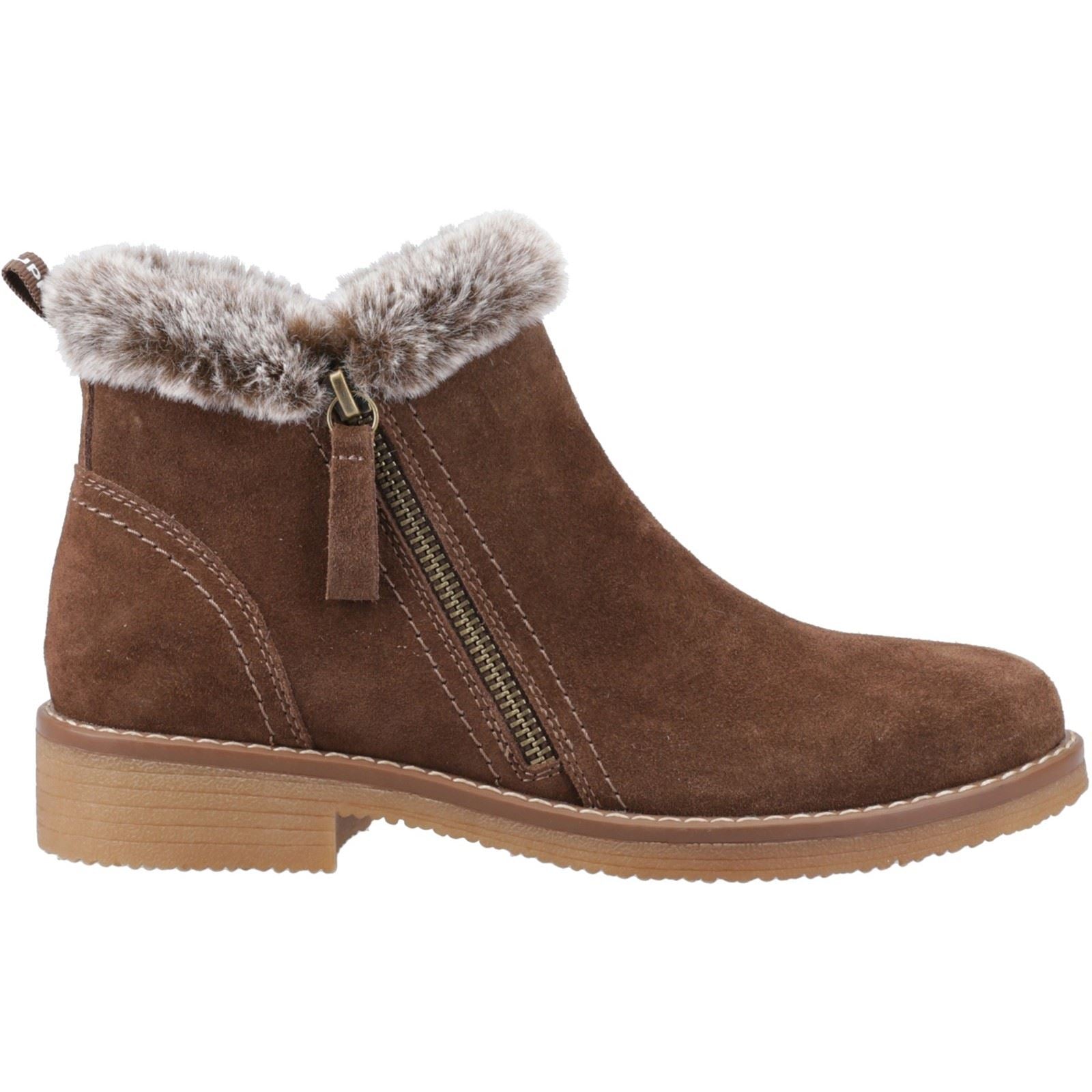 Hush Puppies Marnie Bottes À La Cheville Pour Femmes En Daim De Couleur Chocolat.