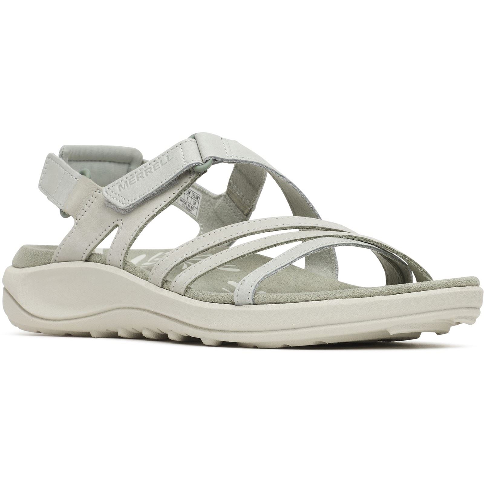 Merrell Harbor Backstrap Sandales En Cuir Pour Femmes Vert Clair