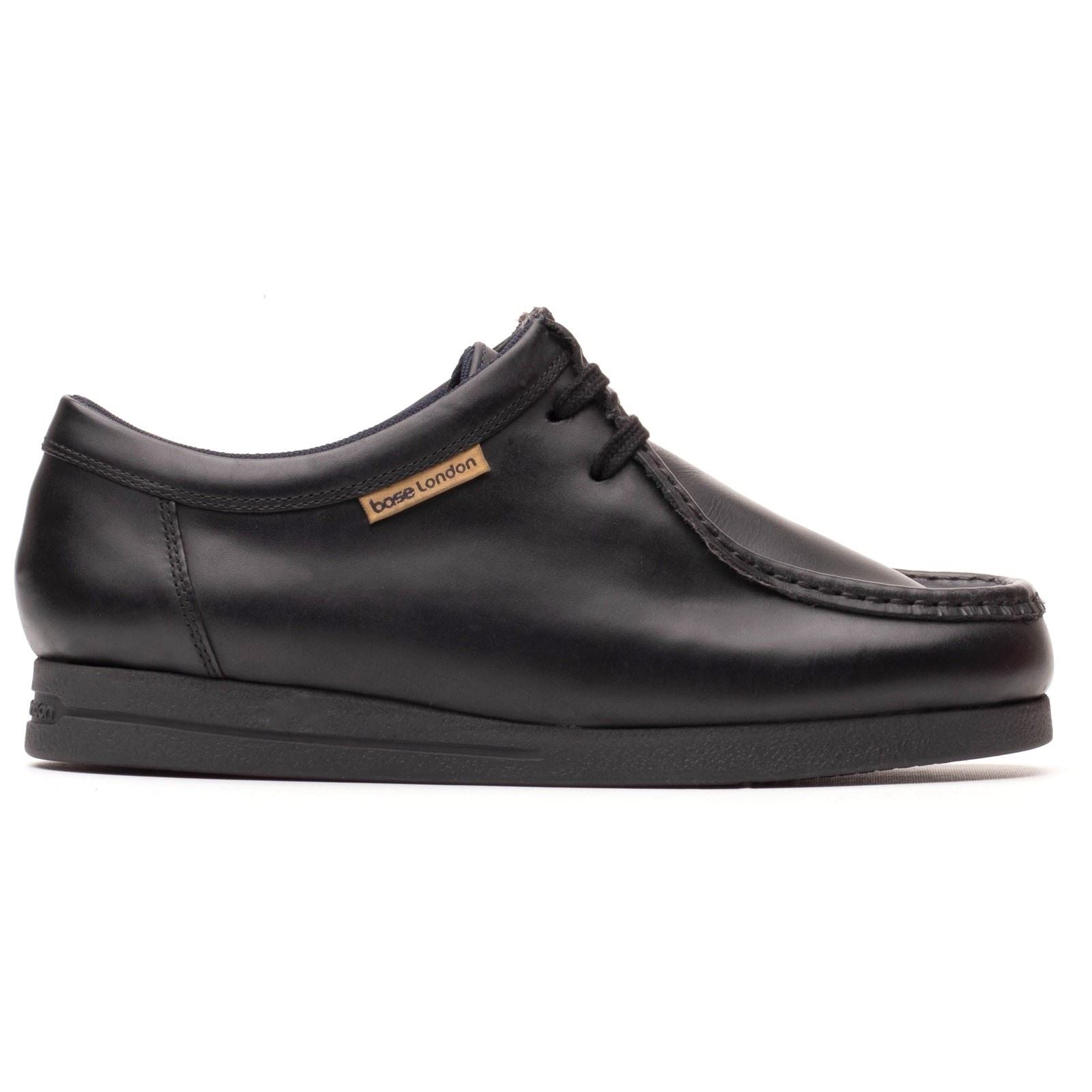 Base London Koko Chaussures Mocassins Noires En Cuir Pour Homme