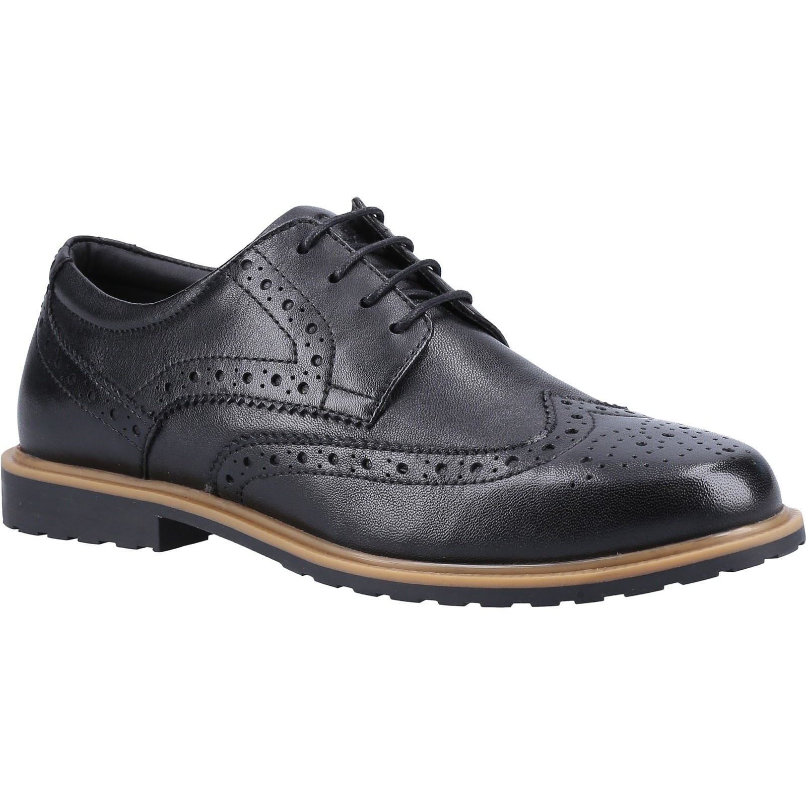 Hush Puppies Verity Chaussures Richelieu Noires En Cuir Pour Femmes