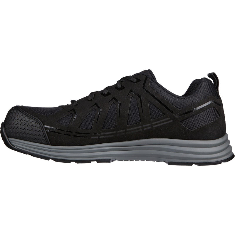 Skechers Workwear Malad II Baskets De Sécurité Noires Pour Hommes En Textile