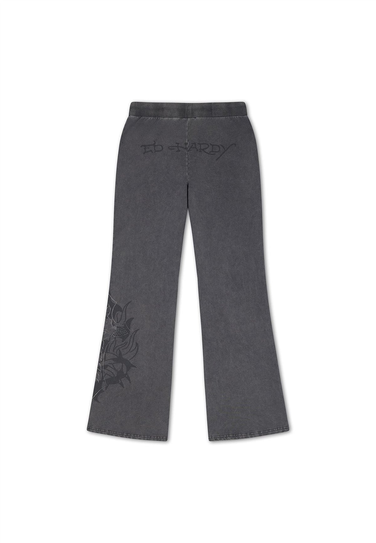 Ed Hardy Cross and Thorn Flared Joggeuses Noires Pour Femmes