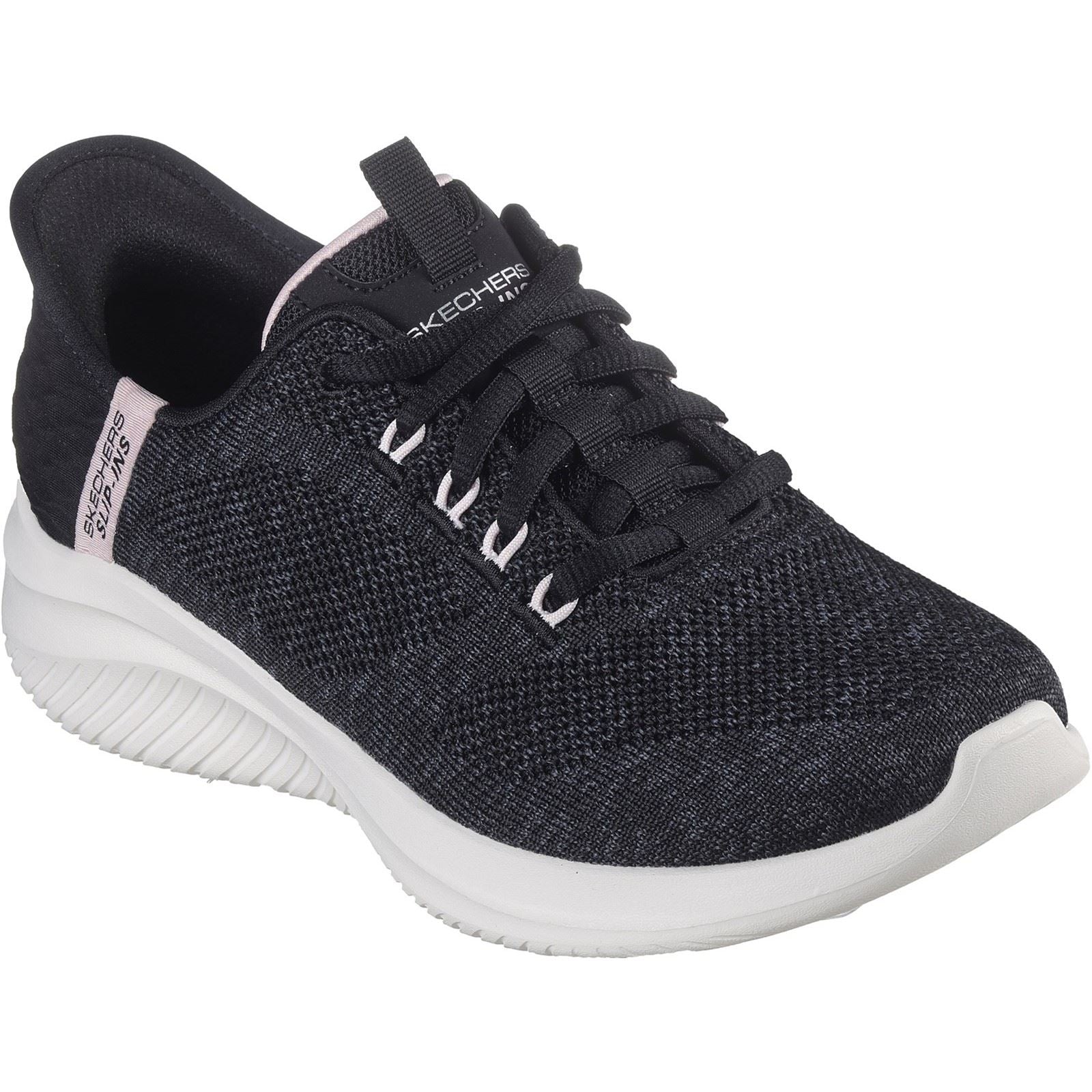 Skechers Ultra Flex 3.0 Easy Step Baskets En Textile Pour Femmes, Noir/Rose