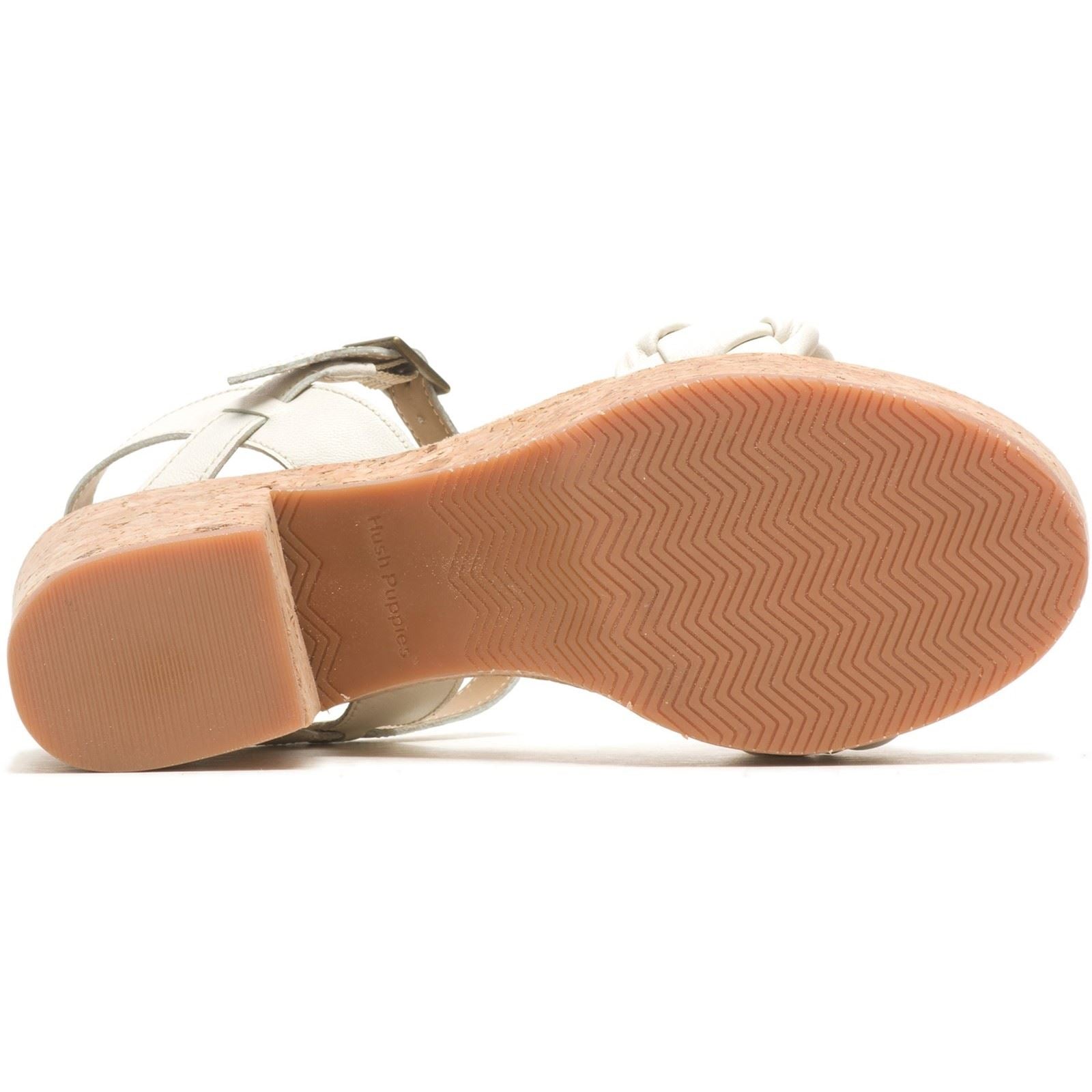 Hush Puppies Poppy Quarter Strap Sandales Blanches Pour Femmes En Cuir