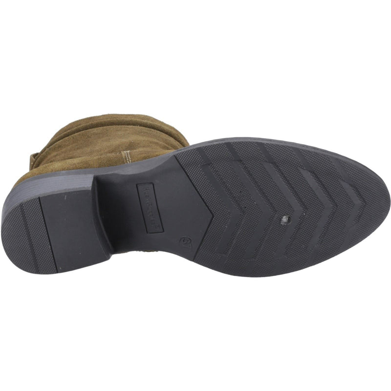 Hush Puppies Iris Bottines À Talons Kaki Pour Femme En Suède