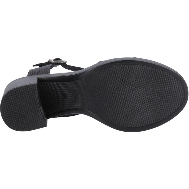 Hush Puppies Georgia Sandales Pour Femmes En Cuir Noir/serpent