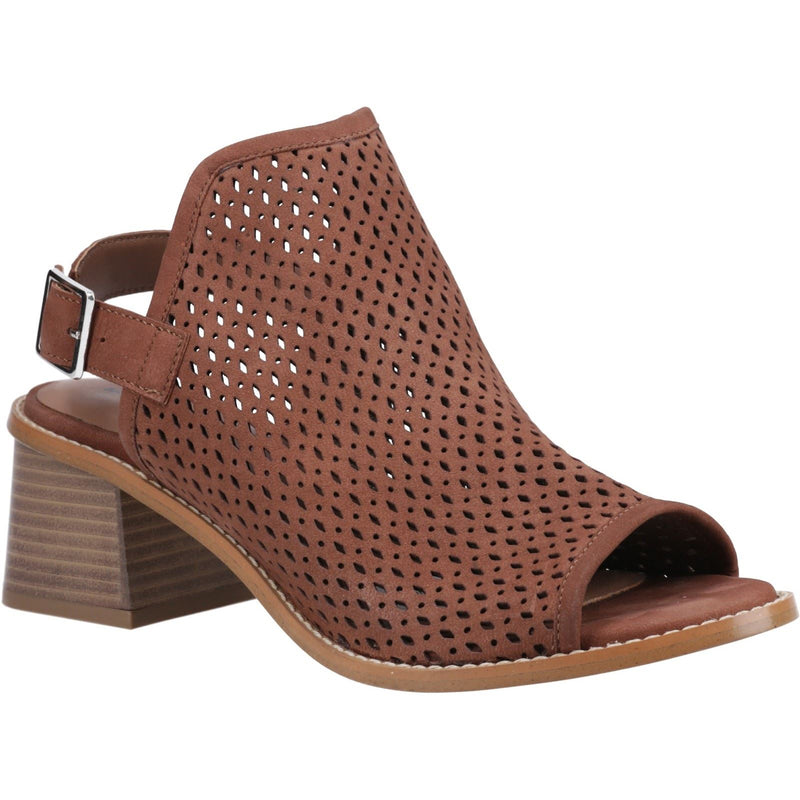 Hush Puppies Louise Heeled Sandales En Cuir Pour Femmes, Marron