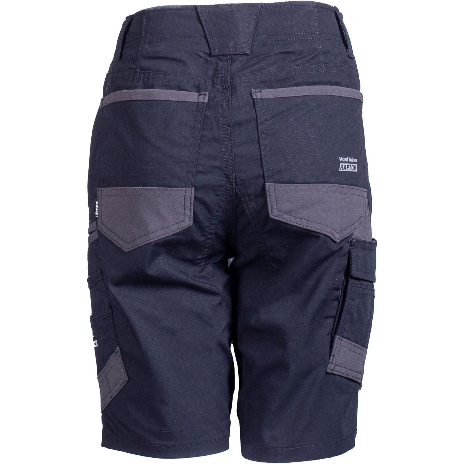 Hard Yakka Raptor Active Shorts Noirs En Coton Pour Femmes, Longueur Genou