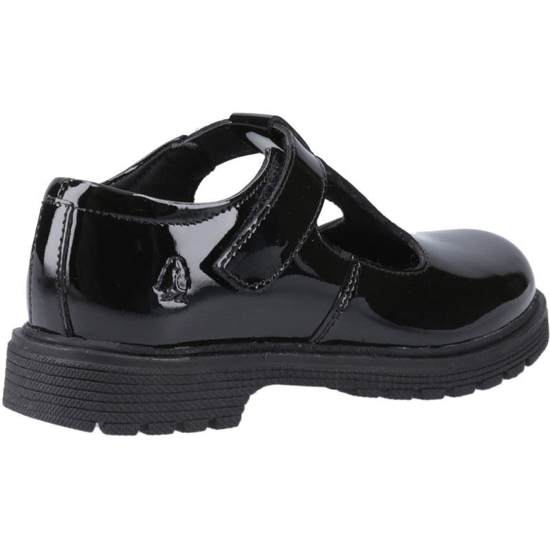 Hush Puppies Gracie Junior Patent Chaussures Noires En Cuir Verni Pour Filles