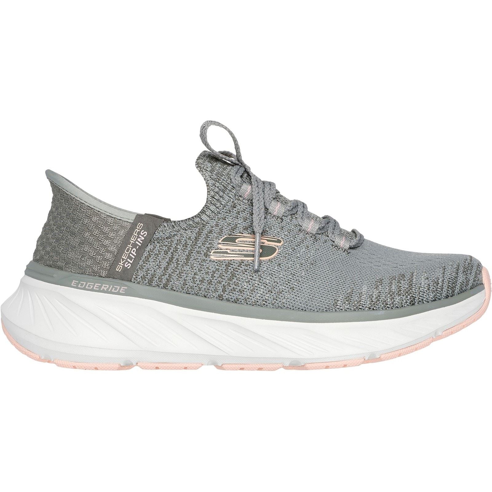 Skechers Edgeride Impression Chaussures De Sport Pour Femmes En Textile Vert/Orange