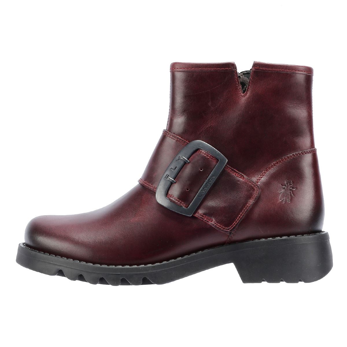 Fly London Rily Bottes En Cuir Rouge Pour Femmes