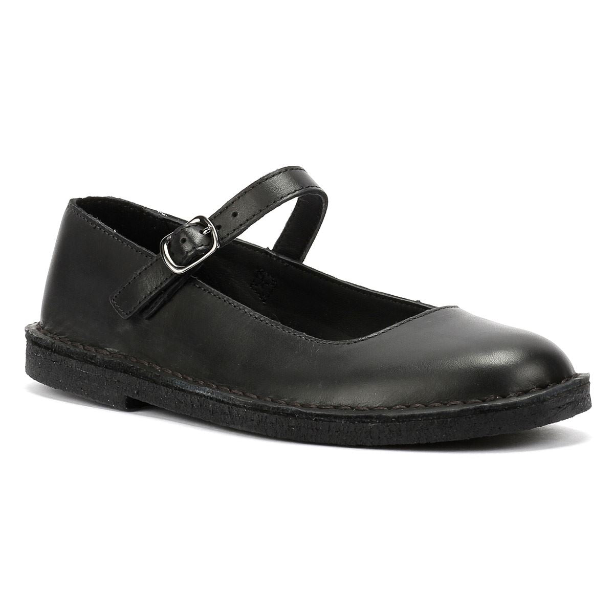 Clarks Originals Desert Jane Chaussures Noires Pour Femmes En Cuir