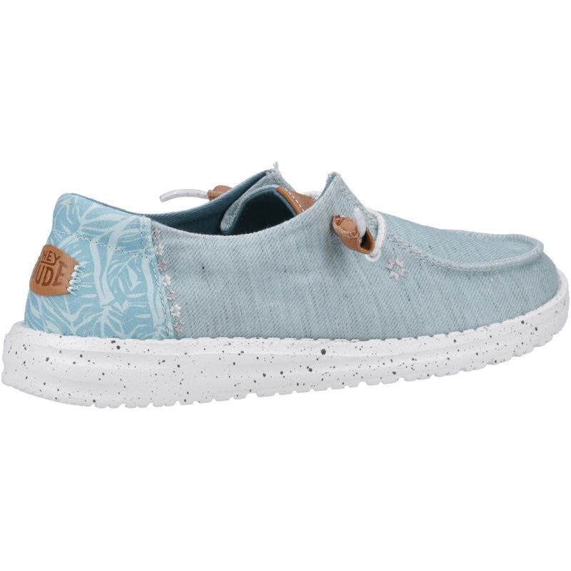 HEYDUDE Wendy Heathered Slub Tropical Mocassins Bleus Pour Femmes