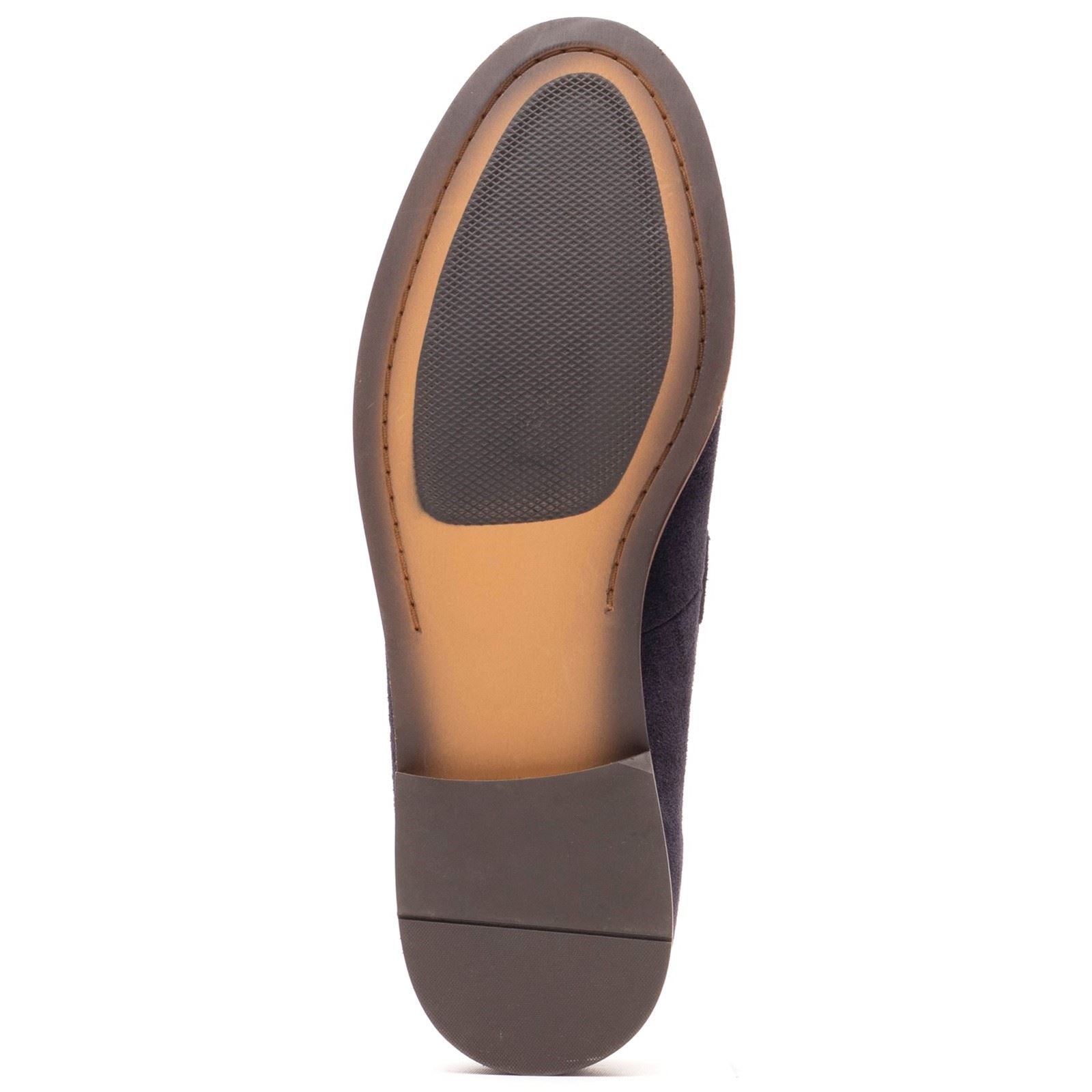 Base London Flint Mocassins En Cuir Pour Hommes Bleu Marine