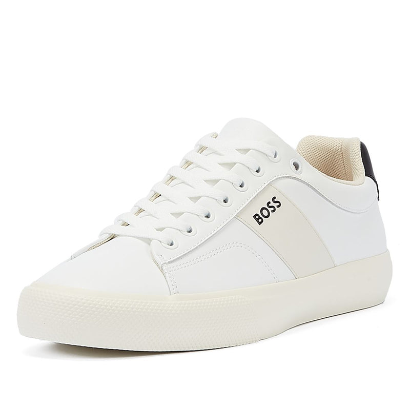 Boss Chaussures De Tennis Blanches Pour Hommes Aiden Open.