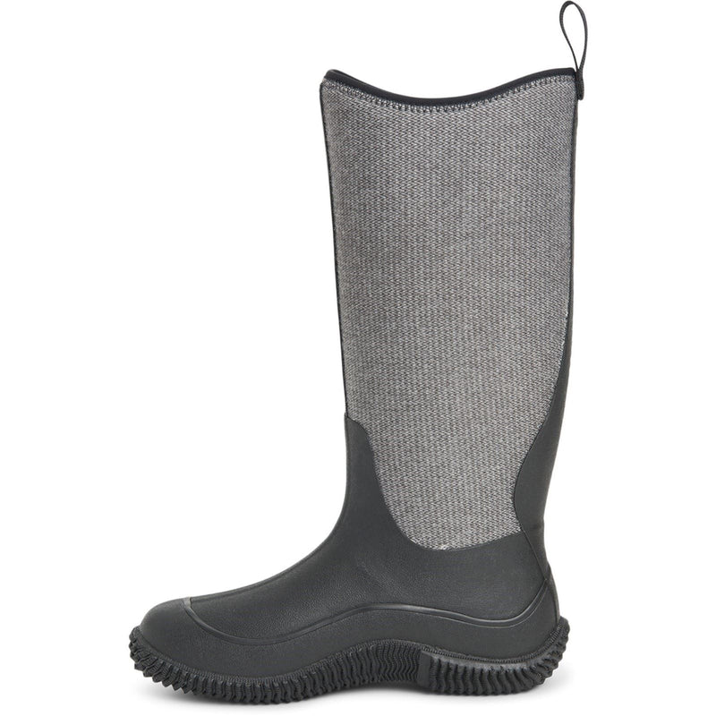 Muck Boots Hale Bottes En Caoutchouc Noires Avec Motif Pied-De-Poule En Peluche