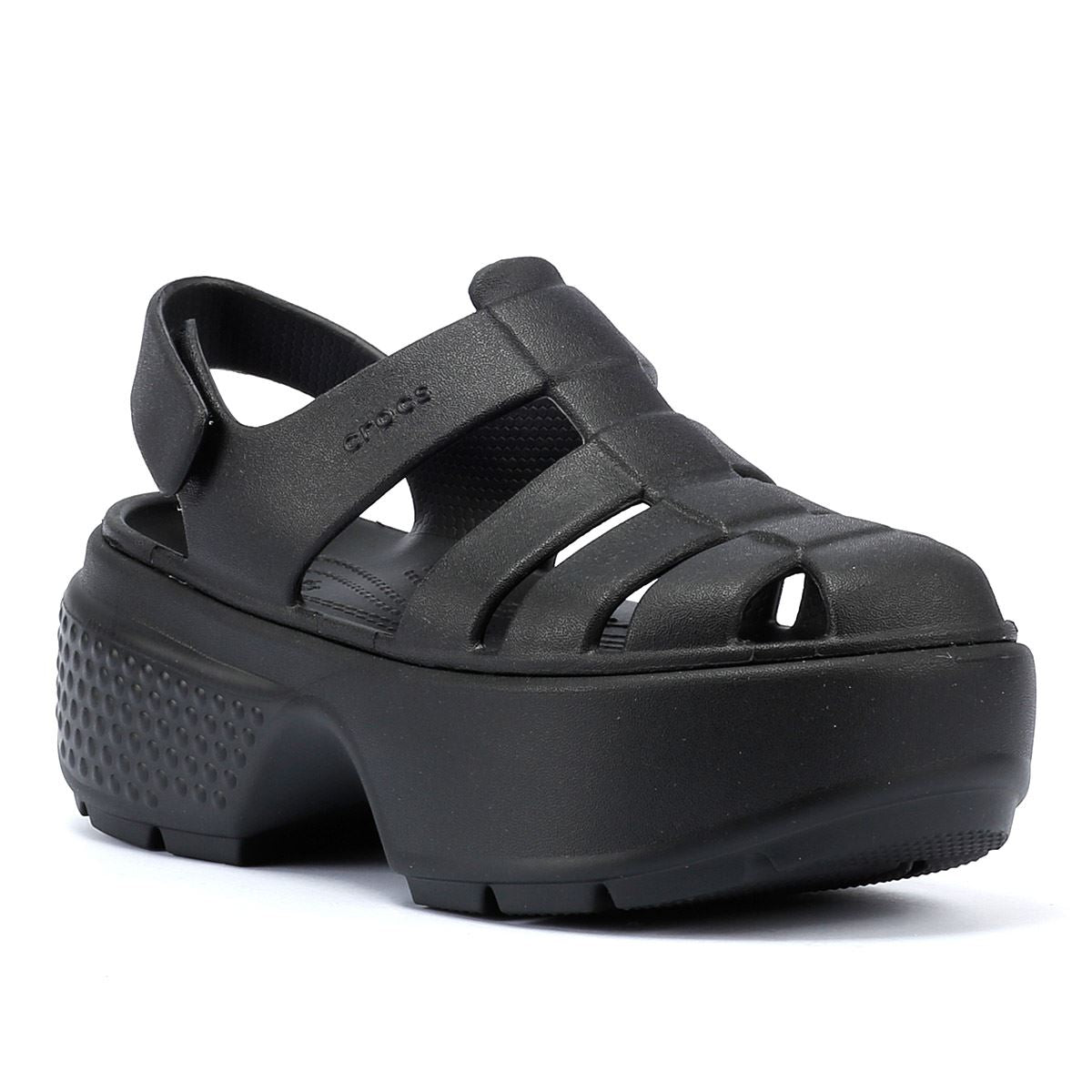Crocs Stomp Fisherman Sandales Noires Pour Femmes